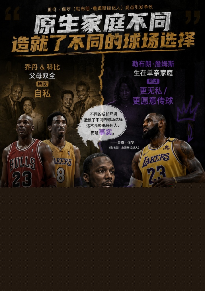 富保羅：?jiǎn)痰た票雀改鸽p全所以自私 詹姆斯愛(ài)傳球因單親成長(zhǎng)