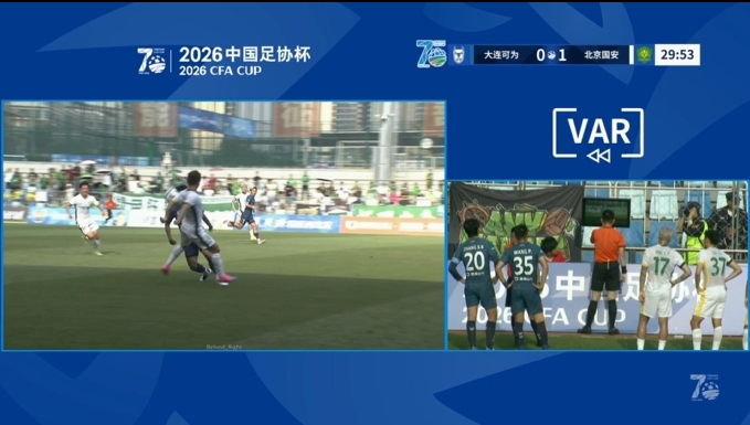 當場觀看VAR，池忠國手球令曹永競進球取消